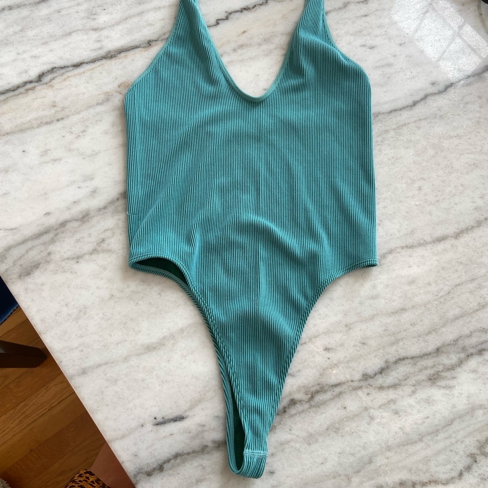 Wild Fable Green Ribbed Swimsuit